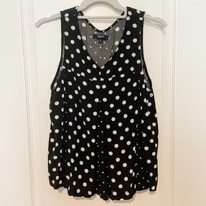 MADEWELL polka dot crop swing top